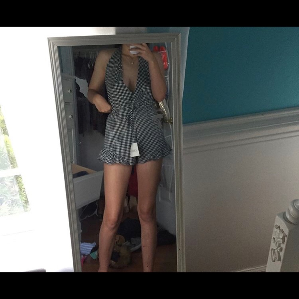 Zaful Gingham Romper.